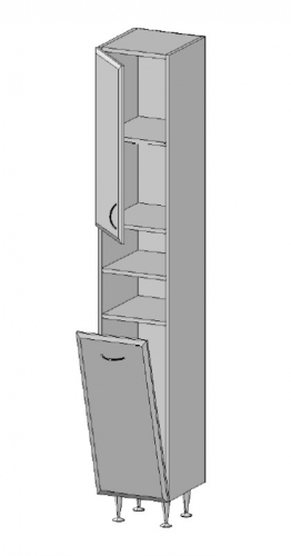 Vertex Romeo 30 magas állószekrény 1 ajtóval, nyitott, szennyestartóval