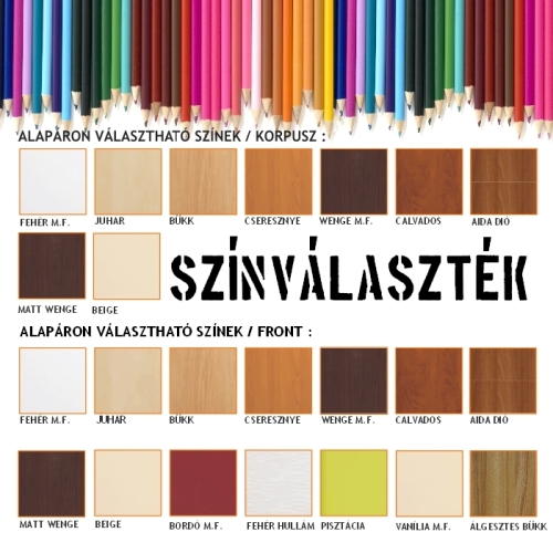 Vertex Julia 45 magas állószekrény 2 ajtóval, nyitott