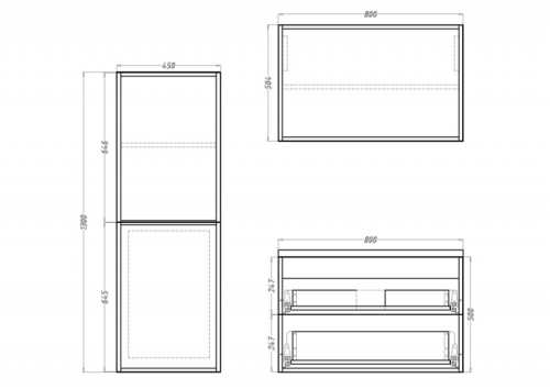 Vertex Minimal Versa 80 komplett fürdőszobabútor