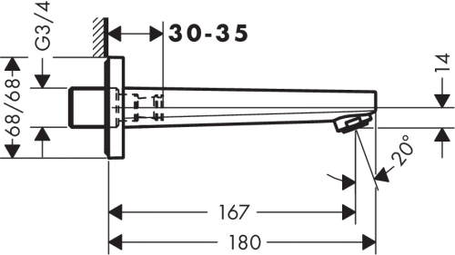 Hansgrohe Metropol fali kádtöltő 32542 000 (32542000)