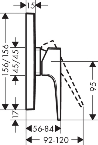 Hansgrohe Metropol egykaros falsík alatti zuhanycsaptelep, króm 32565 000 (32565000)