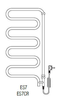 RADECO ES7 ELEKTROMOS CSŐRADIÁTOR 1050X450 mm, fehér