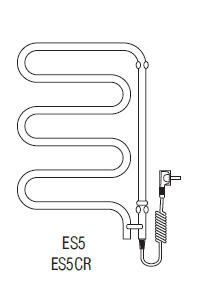 RADECO ES5CR ELEKTROMOS CSŐRADIÁTOR 750X450 mm, króm