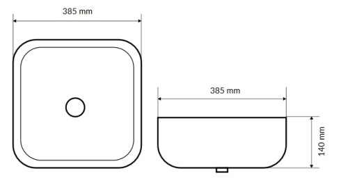 Actima Cori 38 pultra ültethető mosdó 38,5x38,5 cm CEAC2201.WH