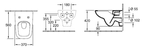 Villeroy & Boch Joyce perem nélküli fali wc 5607 R0 01 (5607R001)