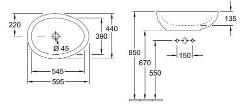 Villeroy & Boch Aveo new Generation ráültethető mosdó CeramicPlus felülettel 4132 60 R1 (413260R1)