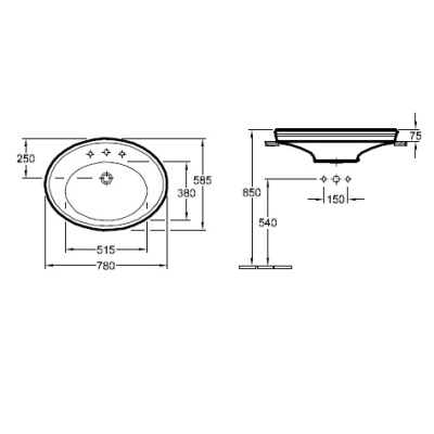 Villeroy & Boch Amadea mosdó CeramicPlus felülettel 7185 LG R1 (7185LGR1)