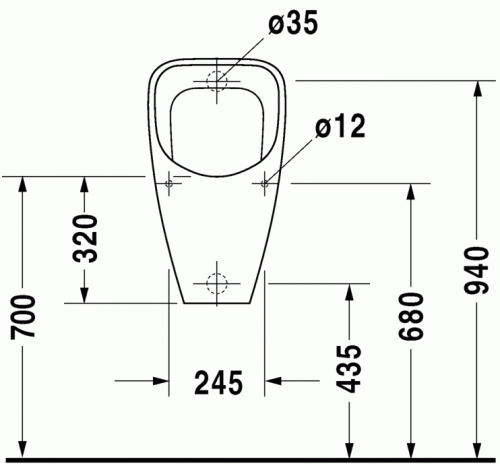Duravit Duraplus hátsó bekötésű piszoár 0830360000