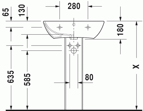 Duravit ME by Starck 60x46 cm mosdó 2335600000