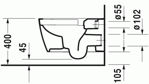 Duravit ME by Starck Rimless (öblítőperem nélküli) fali wc 2529090000