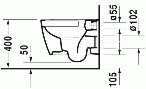 Duravit ME by Starck Compact Rimless (öblítőperem nélküli) fali wc szett, ülőkével 45300900A1