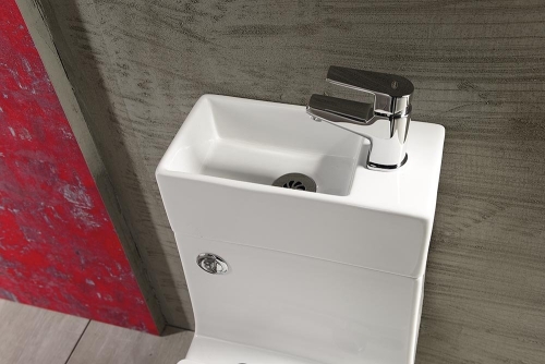 Aqualine GAVI kombi WC komplett, mechanikával ülőkével, kis mosdóval, hátsó kifolyású (PB102)