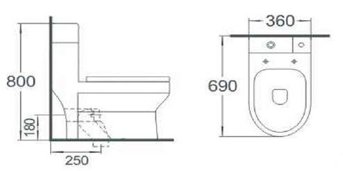 Aqualine GAVI kombi WC komplett, mechanikával ülőkével, kis mosdóval, hátsó kifolyású (PB102)