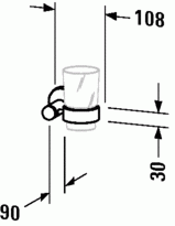 Duravit D-Code pohártartó, jobbos 0099201000