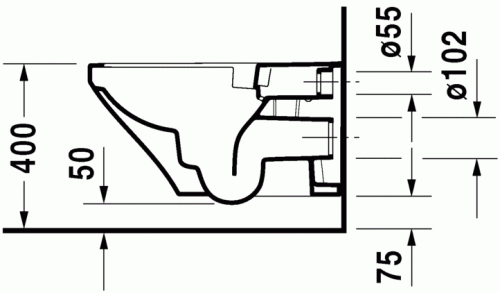 Duravit Durastyle Rimless (öblítőperem nélküli) fali wc 2542090000