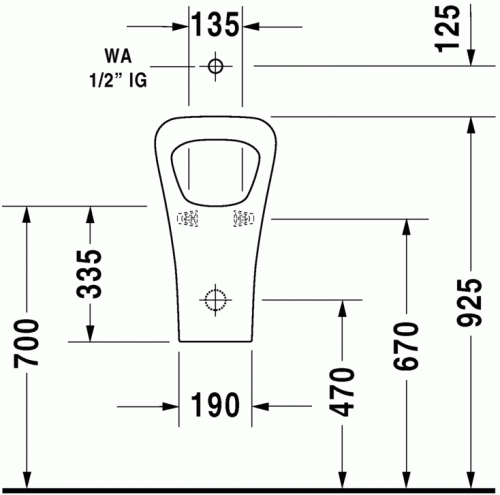 Duravit Durastyle felső vízbekötésű piszoár HygieneGlaze felület légymatricával 2805302007