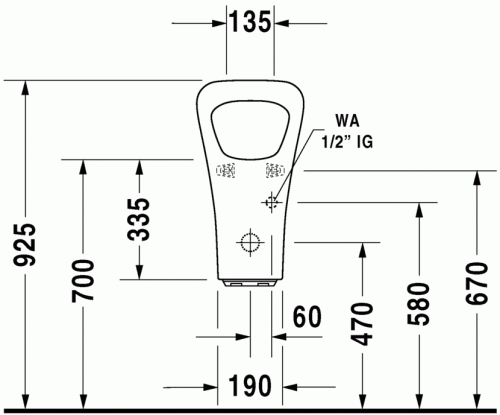 Duravit Durastyle hátsó vízbekötésű elektronikus (elem) piszoár 2804310000