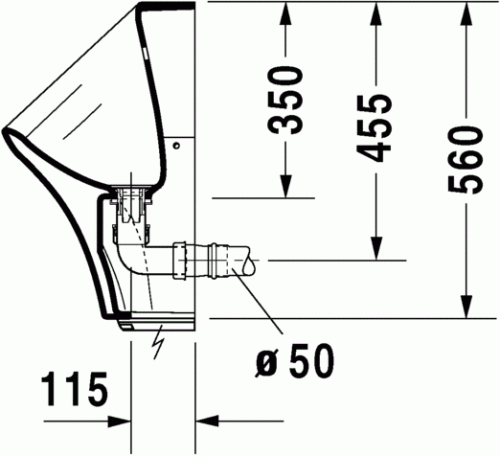 Duravit Durastyle elektronikus (elem) piszoár öblítőperem nélkül HygieneGlaze felület 2806312000