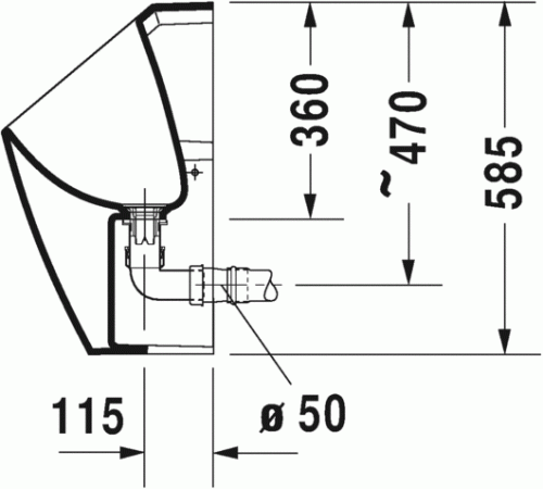 Duravit ME by Starck öblítés nélküli száraz piszoár 2814300000