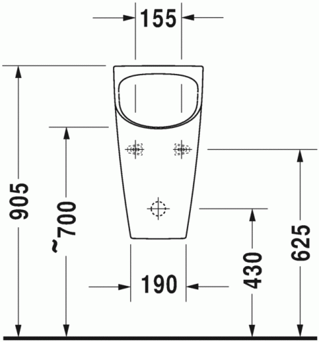 Duravit ME by Starck öblítés nélküli száraz piszoár légymatricával 2814300007
