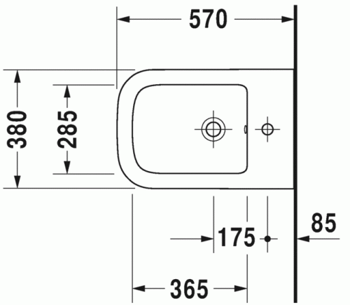 Duravit P3 Comforts fali bide 2268150000