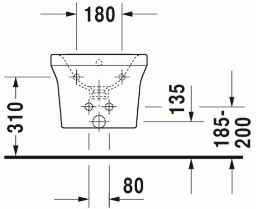 Duravit P3 Comforts fali bide 2268150000