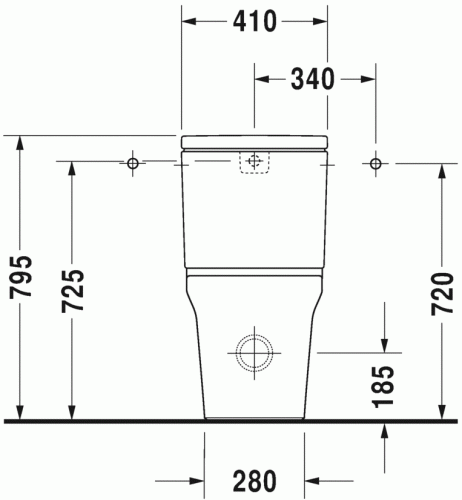 Duravit P3 Comforts monoblokkos wc-hez tartály oldalsó bekötésű 0937000005