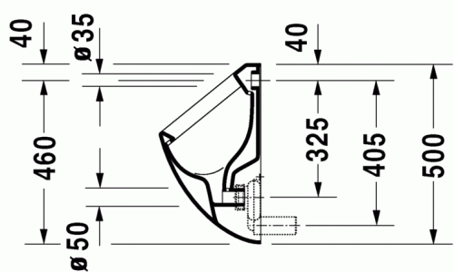 Duravit Fizz hátsó vízbekötésű piszoár légymatricával 0823360007