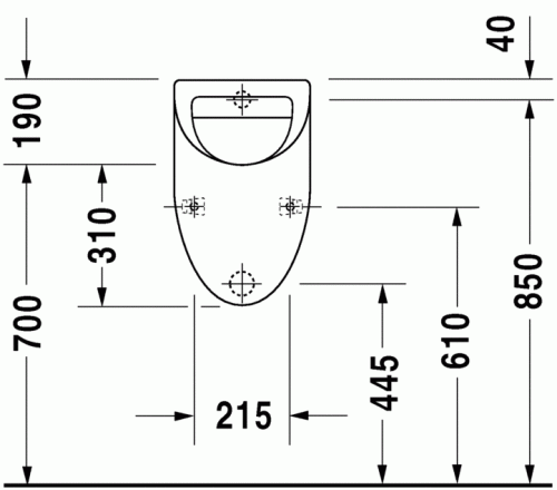 Duravit Fizz hátsó vízbekötésű piszoár légymatricával 0823360007