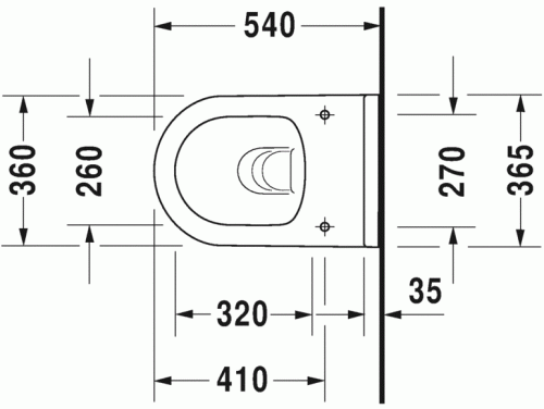 Duravit Starck 3 Öblítőperem nélküli Rimless fali wc szett, ülőkével 45270900A1