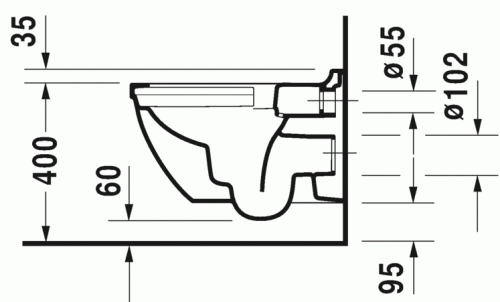 Duravit Starck 3 Öblítőperem nélküli Rimless fali wc szett, ülőkével 45270900A1