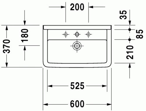 Duravit Starck 3 Compact 60x37 cm mosdó 0301600000