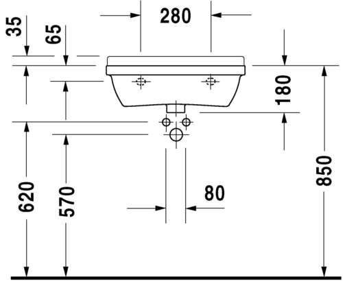 Duravit Starck 3 Compact 55x37 cm mosdó 0301550000