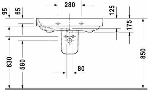 Duravit Happy D.2 80x52,5 cm mosdó 2316800000