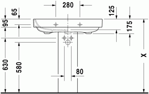 Duravit Happy D.2 80x52,5 cm mosdó 2316800000