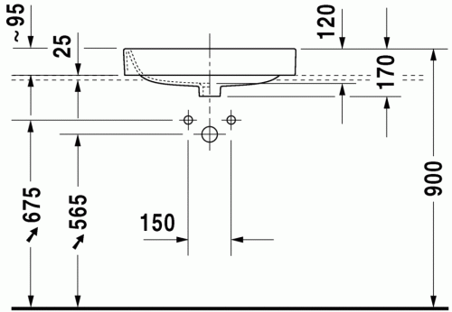 Duravit Happy D.2 60x46 cm ráültethető mosdó 2315600000