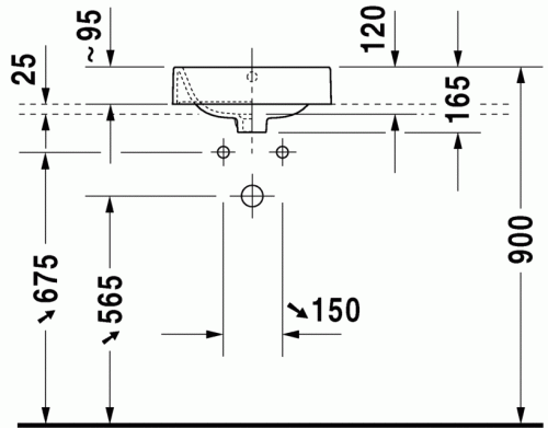 Duravit Happy D.2 40x40 cm ráültethető mosdó 2314400000