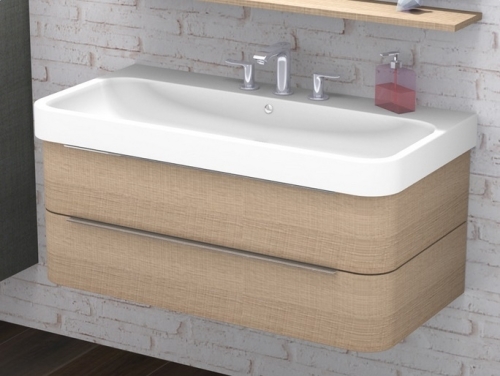 Duravit Happy D.2 120x50,5 cm bútorral aláépíthető mosdó három csaplyukkal 2318120030