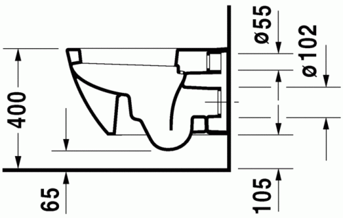 Duravit Happy D.2 fali wc HygieneGlaze felület 2221092000