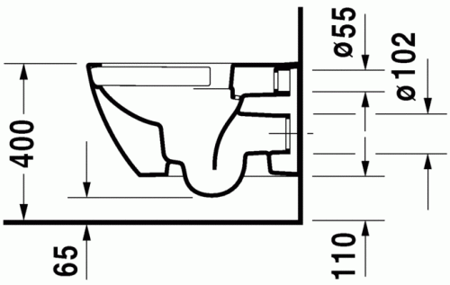 Duravit Happy D.2 öblítőperem nélküli Rimless fali wc HygieneGlaze felület 2222092000