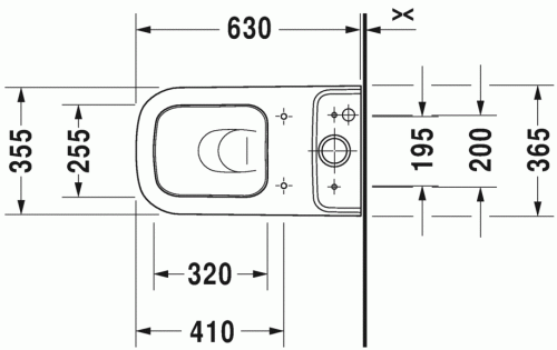 Duravit Happy D.2 monoblokkos wc alsó rész 2134090000