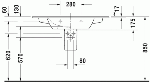 Duravit ME by Starck 103x49 cm mosdó 2336100000