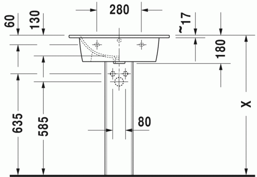 Duravit ME by Starck 63x49 cm mosdó 2336630000