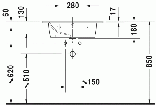 Duravit ME by Starck 63x49 cm mosdó 2336630000