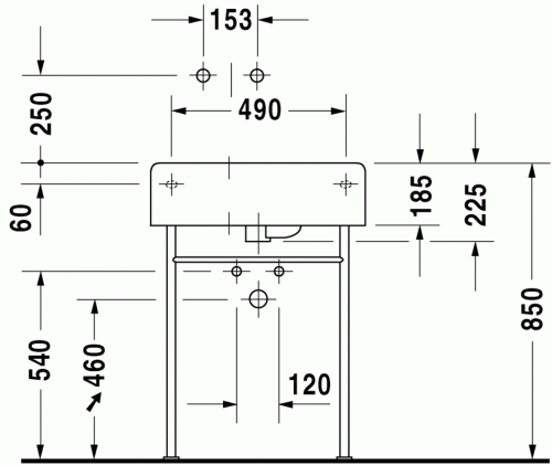 Duravit Scola univerzális 61,5x46 cm mosdó balos medence 0684600000