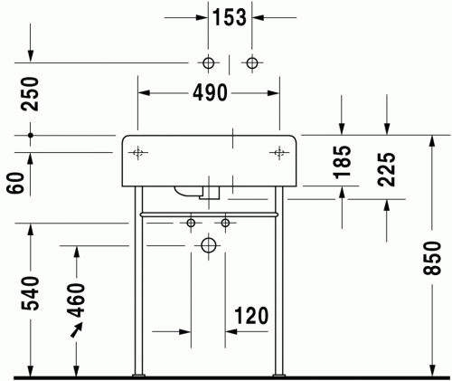 Duravit Scola univerzális 61,5x46 cm mosdó jobbos medence 0685600000