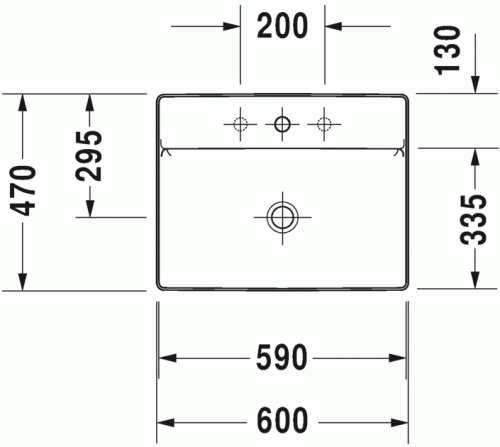 Duravit DuraSquare 60x47 cm ráültethető mosdó 2354600041