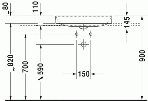 Duravit DuraSquare 60x47 cm ráültethető mosdó 2354600041