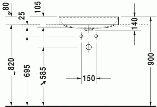 Duravit DuraSquare 60x34,5 cm ráültethető mosdó 2355600000