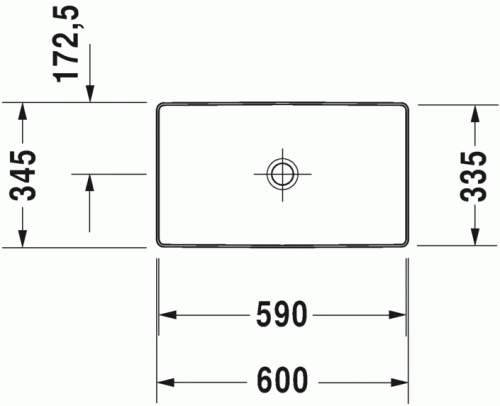 Duravit DuraSquare 60x34,5 cm ráültethető mosdó 2355600000